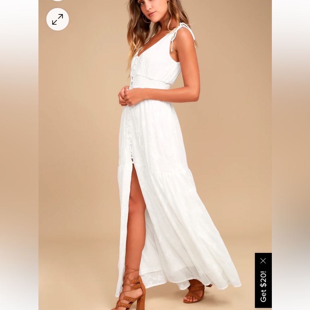 Time Well Spent White Embroidered Maxi Dress